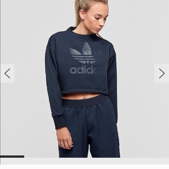 adidas Sweaters - 🤖 Cropped Adidas Sweater in Midnight Blue 😸